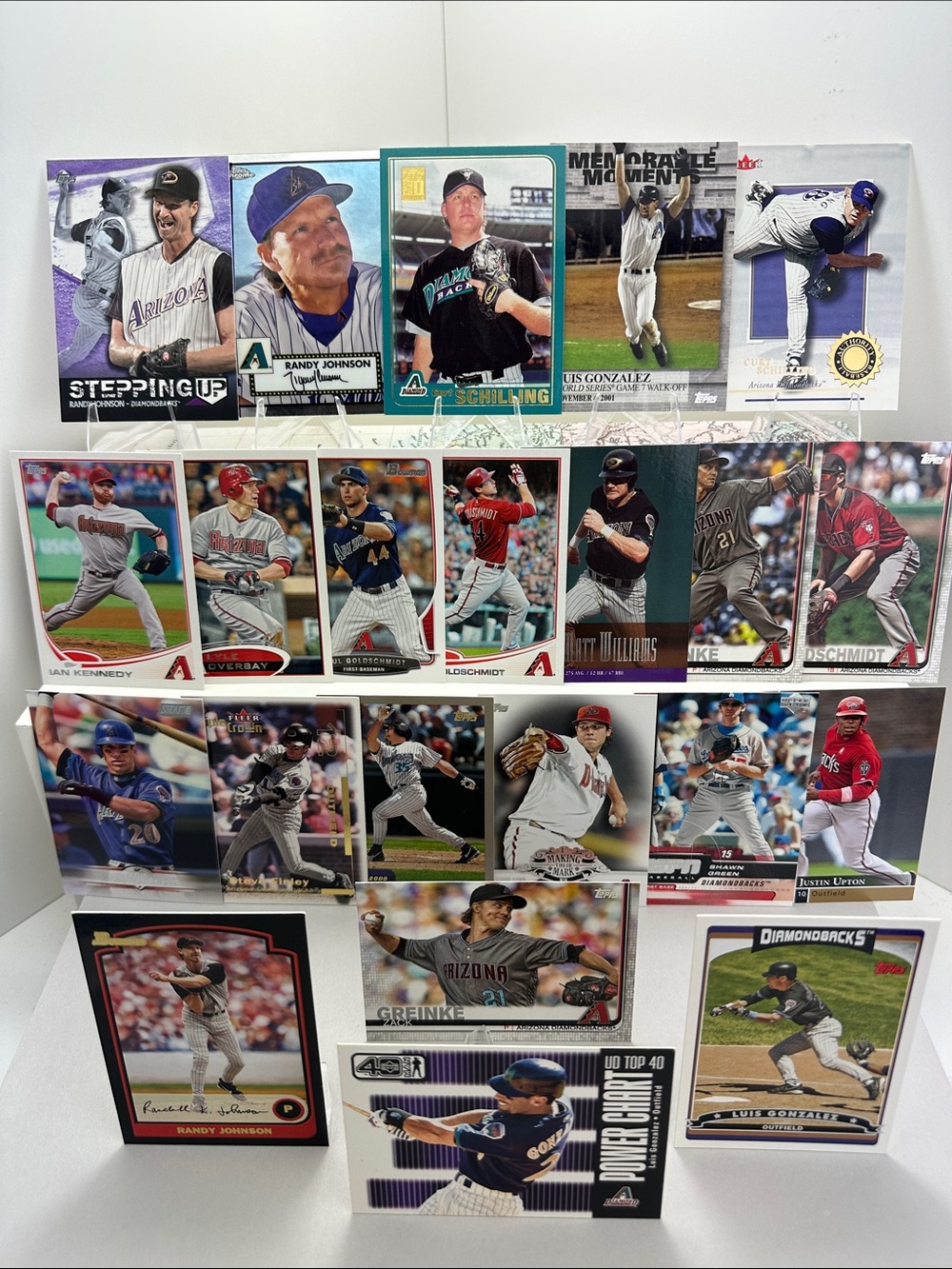 Randy Johnson/Curt Schilling/Luis Gonzalez Diamondbacks legends lot of 22